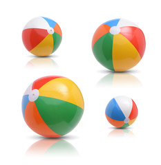 Wall Mural - Beach balls set isolated on white background