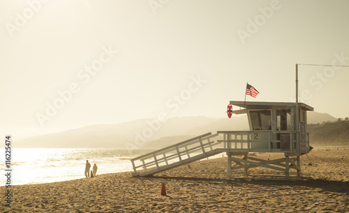 Obraz Dibond Santa Monica ratownik plaży wieża w Kalifornii USA