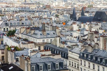 Wall Mural - PARIS, FRANCE, on JULY 6, 2016. City panorama. View from survey gallery of the Centre Georges Pompidou