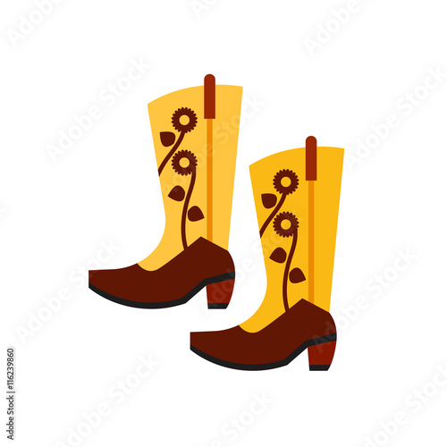 Pair of Cowboy Boots Icon Stock Vector | Adobe Stock