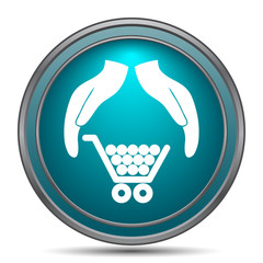 Sticker - Consumer protection, protecting hands icon