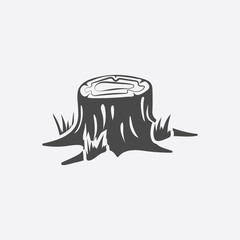 Sticker - Stump vector icon in black simple style for web