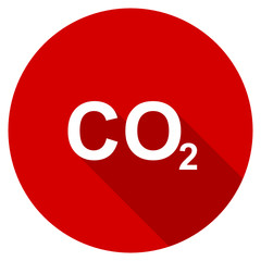 Poster - Flat design red round co2 vector icon