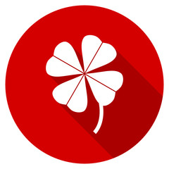 Aufkleber - Flat design round red web four-leaf clover vector icon