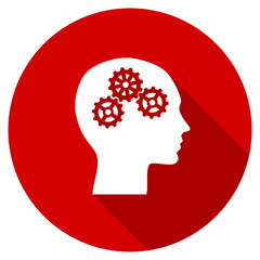 Poster - Flat design red round head vector icon