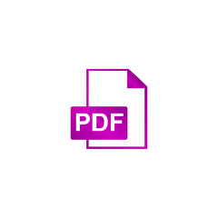 PDF icon. Flat design style.