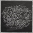 © balabolka - Sport hand lettering and doodles elements background.