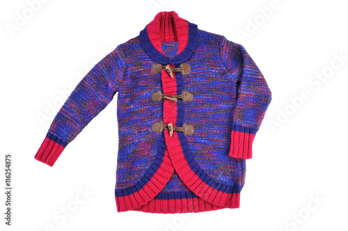 Fotografía knitted cardigan for girls isolated on white