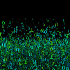 Wall Mural - binary data background / 3d illustration binary data cloud