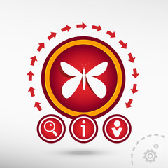 Wall Mural - Butterfly flat icon on creative background