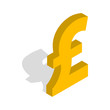 © ylivdesign - Sign of pound sterling icon in isometric 3d style isolated on white background. Money symbol