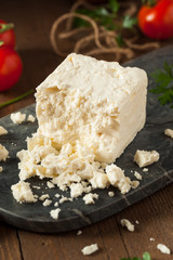 Canvas Print - Raw Organic White Feta Cheese