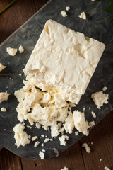 Canvas Print - Raw Organic White Feta Cheese