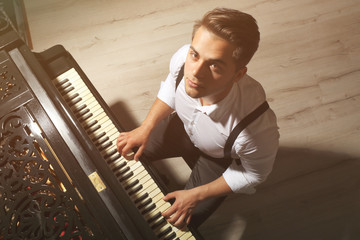 Canvas Print - Musician playing piano