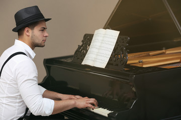 Wall Mural - Musician playing piano