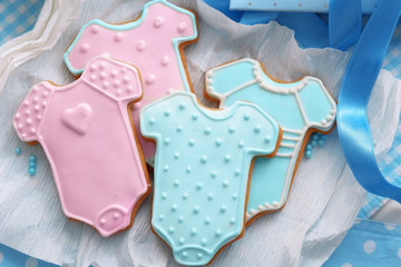 Sticker - Delicious baby shower cookies, closeup