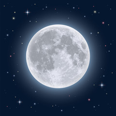 realistic full moon. detailed vector illustration