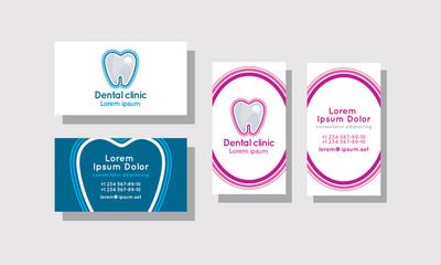 Set of business cards for dentistry