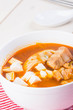kimchi soup with pork belly and silken tofu