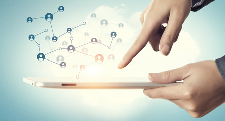 Poster - Cloud computing user interface . Mixed media