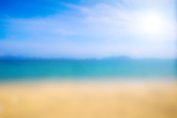 Wall Mural - Blurred beach and tropical for summer background