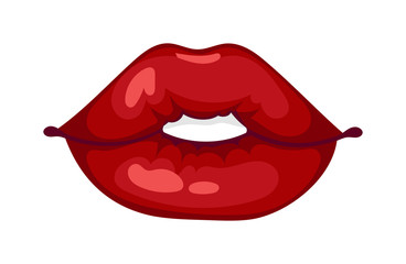 Female lips isolated on white sweet passion lust makeup mouth. Set woman lips romance cosmetic sensuality desire. Set of mouth smile woman red woman lips isolated shape romantic