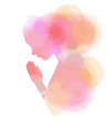 Watercolor of a girl praying or meditating. Digital art painting