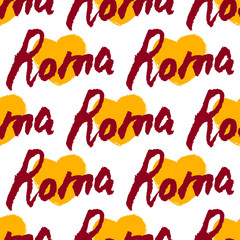 Wall Mural - Roma. Hand drawn lettering background. Ink illustration. Modern brush calligraphy. Isolated on white background. Pattern.