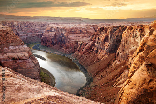 Tapeta ścienna Colorado rzeka głęboki kanion podkowy zakole, południowy zachód