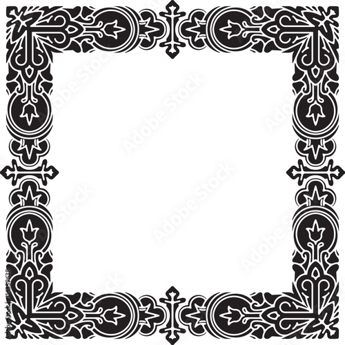 Square vector black thick frame for your design. - Buy this stock
