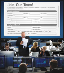 Wall Mural - online web job application form concept