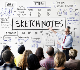 Wall Mural - sketch notes creative drawing design graphic concept