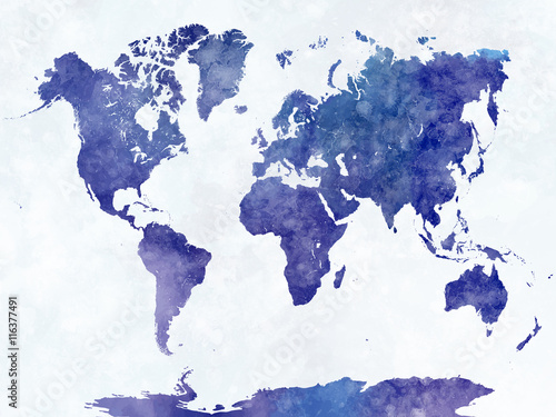 Fotografía Mapa del mundo en acuarela