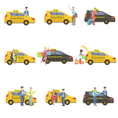 Sticker - Taxi, Drivers And Their Clients Set