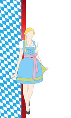 Wall Mural - Banner zum Oktoberfest (Hochformat in Rot)