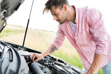 Wall Mural - Man with Broken Down Car
