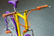 close up of handmade wire frame model bike