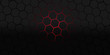 black and red hexagons modern background illustration