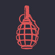 grenade, soviet explosive weapon, vector illustration