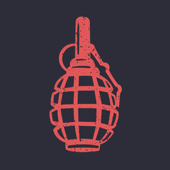 Poster - grenade, soviet explosive weapon, vector illustration