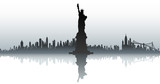 Fototapeta Miasta - new york city silhouette