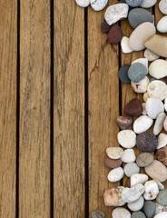 background wood above stones