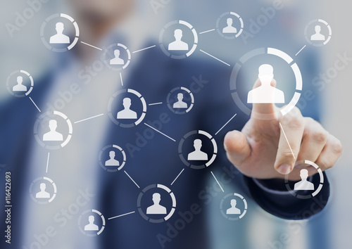 Fotografía Social network structure showing connections between profiles