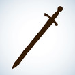 Old sword. Vector drawing