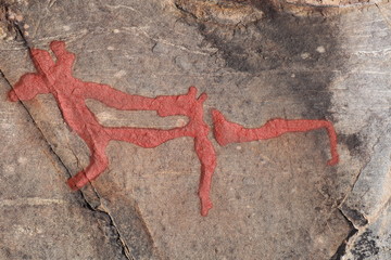 Wall Mural - Ancient rock paintings in Naesaaker ins Sweden