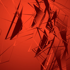 Aufkleber - Edgy monochrome illustration with geometric shapes. Abstract geo