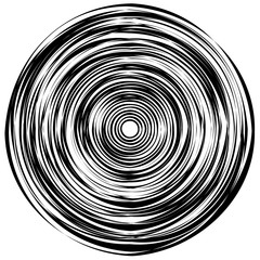 Leinwandbilder - Concentric circle element made of irregular circles, lines. Isol