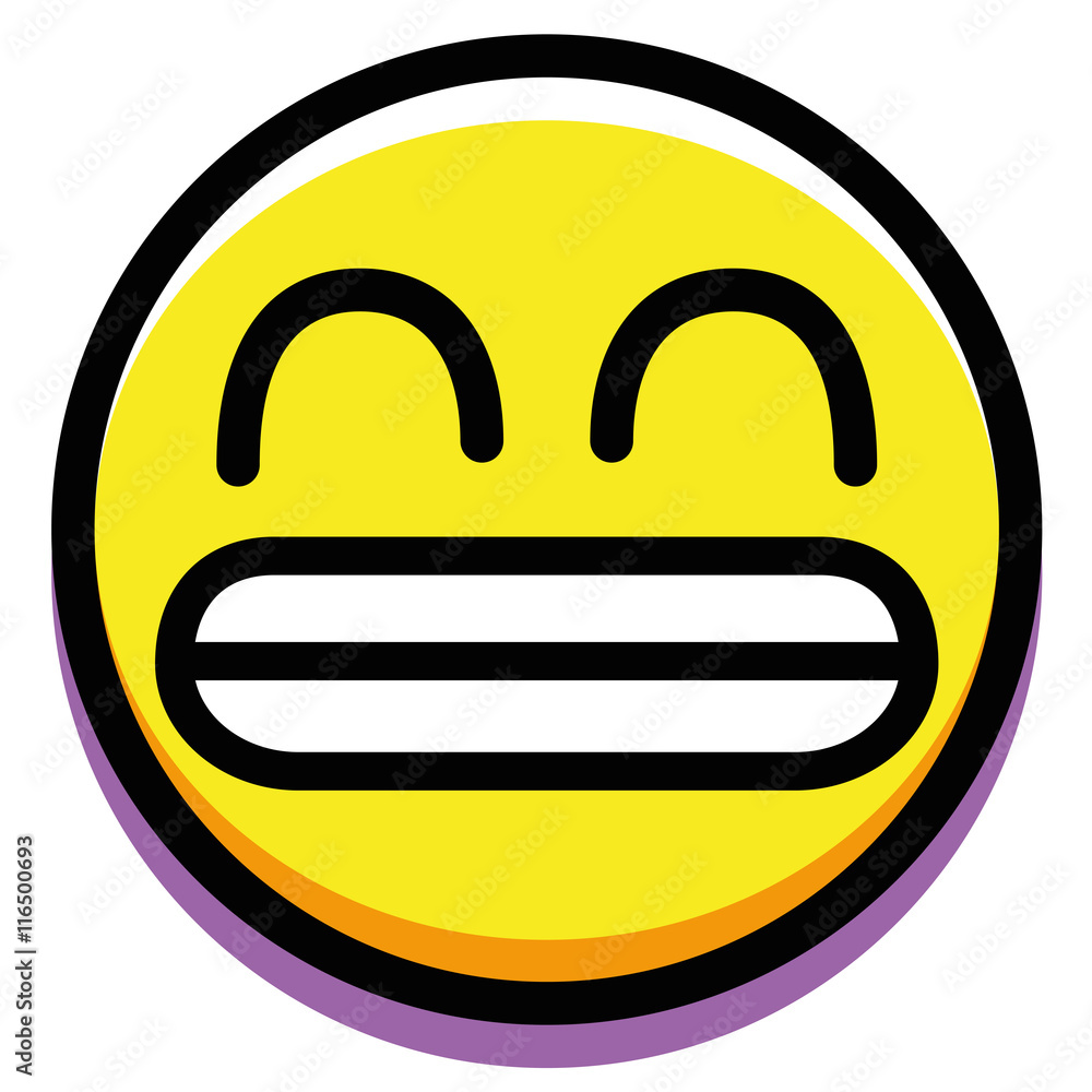 Smiling Face Isolated On White Background Stock Vector | Adobe Stock