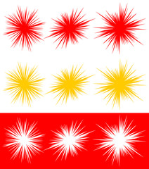 Poster - Bursting radial lines dutone explosion effect. Starburst, sunbur