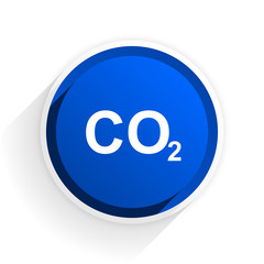 Poster - carbon dioxide flat icon with shadow on white background, blue modern design web element